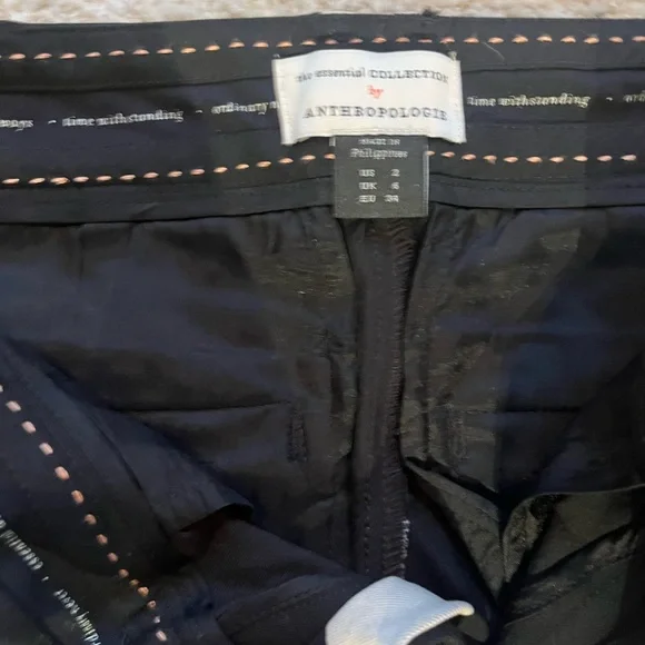 Anthropologie Black Pants with White Dots - Picture 3 of 6